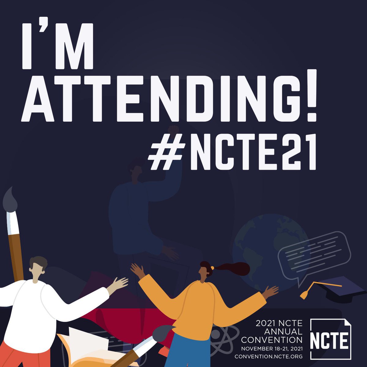 We are attending #NCTE21. Are you? Drop a hello in the comments if you’re attending too! <a href="/ncte/">National Council of Teachers of English (NCTE)</a>