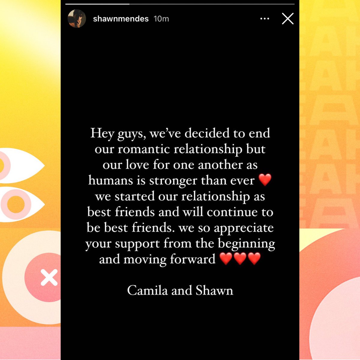PopCrave's tweet photo. Camila Cabello and Shawn Mendes have just announced their breakup in statements. 💔 https://t.co/gRyARUOFmv