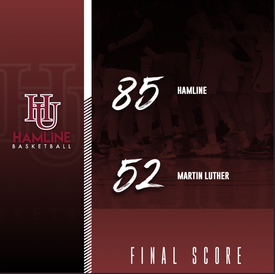 Final: Hamline 85 Martin Luther 52. #goHU