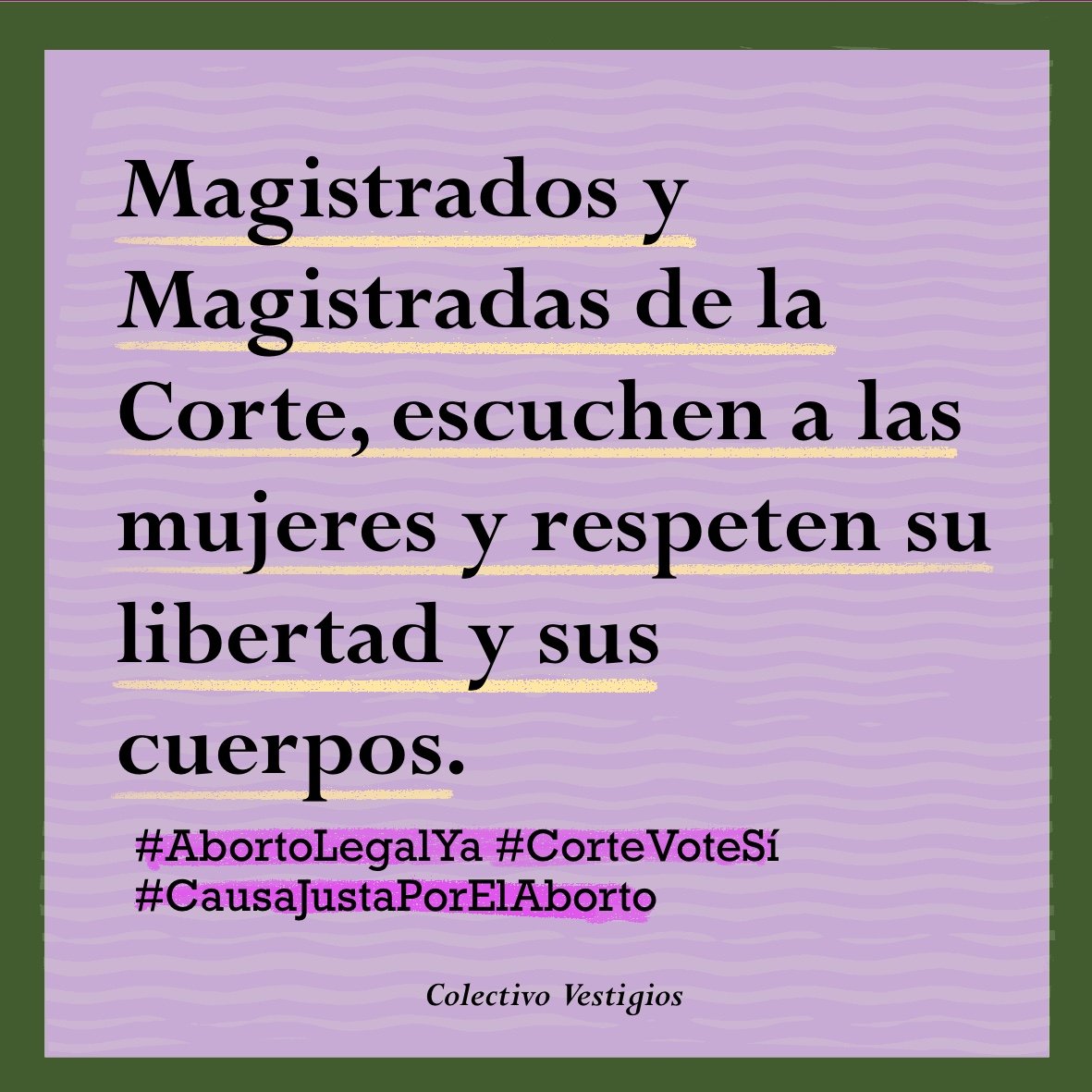 cvestigios's tweet photo. En esta semana la Corte Constitucional tomará una decisión muy importante. Aborto Legal Ya y sin criminalizar en Colombia 💚 

#causajustaporelaborto #CorteVoteSi #AbortoSeguro https://t.co/LlpwfMWoxA