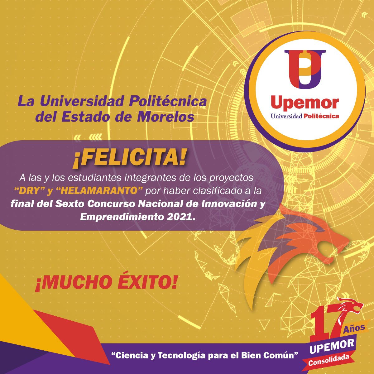 Upemoroficial's tweet photo. Este concurso se vuelve un hito para nuestro subistema, al reunir proyectos de innovación y emprendimiento de diferentes latitudes de nuestro país. 

¡Vamos con todo Lobas y Lobos Rojos!

#CONIES https://t.co/wXJo3klVrV