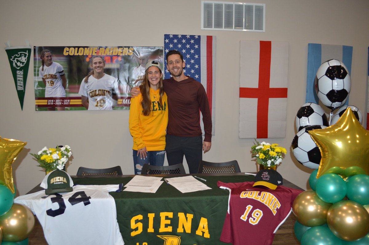 daevandyke's tweet photo. I couldn’t be more proud @mvd_3464 you’ve worked so hard &amp; never gave up on your goal to play D1 soccer 💚💛 thanks Coach Edson @SC_Raiders for being a part of this day #NationalSigningDay #sienasoccer https://t.co/XbXUEjwCFV
