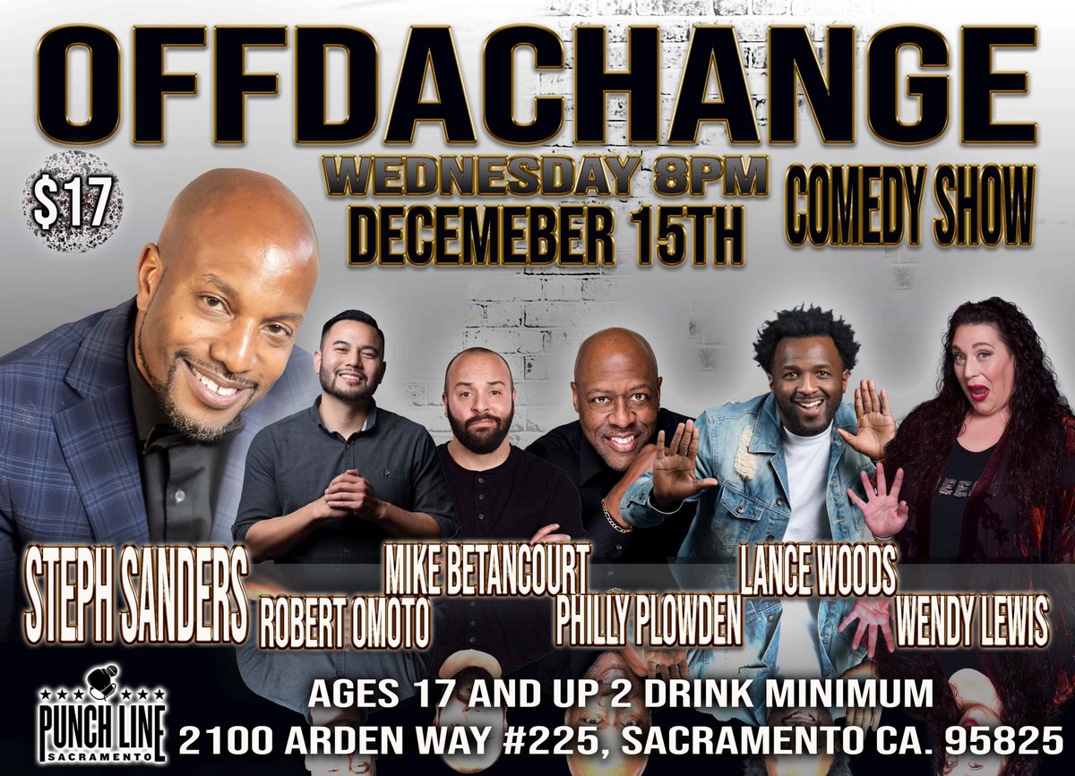 Get your tix ! 

<a href="/IamStephSanders/">Comedian Steph Sanders</a> 
@SirLanceWoodss 
<a href="/awkwardcougar/">Wendy</a> 
<a href="/MikeBcomedy/">Mike Betancourt</a> 
<a href="/bobbyomoto/">Robert Omoto</a> 
<a href="/phillymon413/">PhillyPlowden</a>