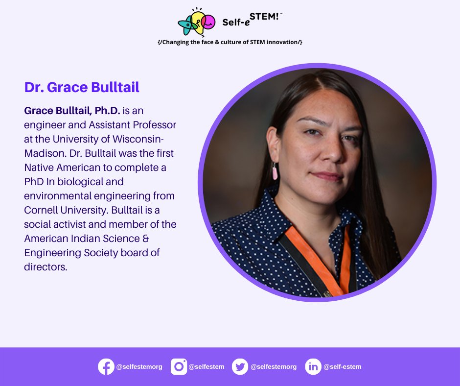 selfestemorg's tweet photo. For this week of Native American Heritage Month celebrating Women in Engineering! #selfestem #NativeAmericanHeritageMonth #WomenInSTEMWednesday #STEMmode #WomenInSTEM #NativeWomenInSTEM #WomenInTech #GirlsInTech #STEM #Diversity #Inclusion #Equity #DiversityandInclusion #DEI https://t.co/R0ZRAwSnJZ