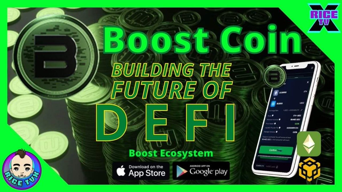 RiceTVx's tweet photo. Check out my latest video about #BoostCoin. They're building the future of #DeFi.
I interviewed their project manager Ben to learn all about the @TheBoostCoin #BoostEcosystem. We talk about $Boost, building on #ETH, #BoostSwap, & much more!
⬇️⬇️⬇️
https://t.co/xPNteowzfH https://t.co/T31KgcOXYf