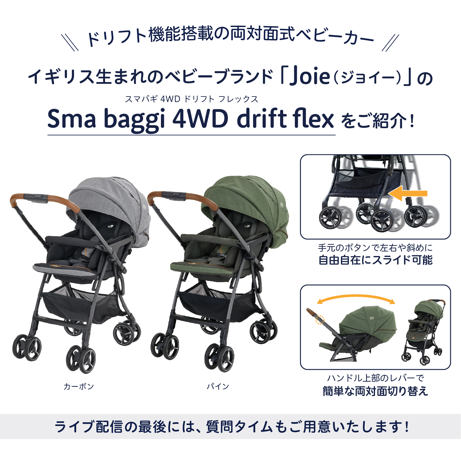 Joie 両対面ベビーカー スマバギ 4WD ドリフト フレックス