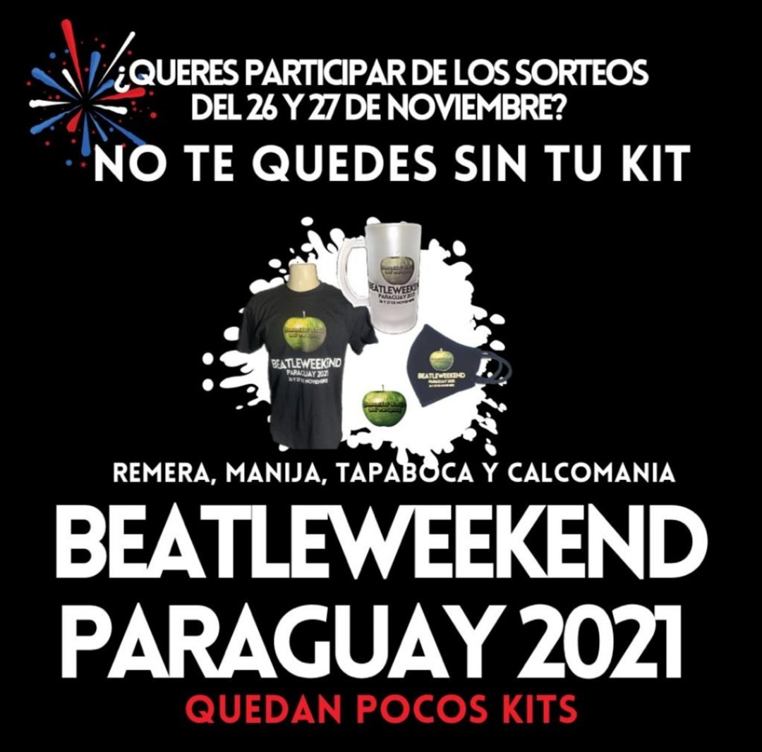 ComuBeatlePy's tweet photo. Se viene el Beatleweekend!!!
Ya estamos a pocos días del inicio del evento y que quedan pocos kits. Como ya habíamos mencionado, con la compra de los kits participan de los sorteos y a su vez nos dan una mano con la logística del evento. No se queden sin los suyos!!! 🙌🏻🎶🎶🎶 https://t.co/x4jV6GXgnS
