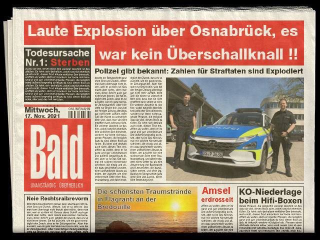 Polizei bestätigt den Knall, es handelte sich um die Explosion der #straftaten in #osnabrueck  
#osnabrück #knall #ursache #Satire #fypシ