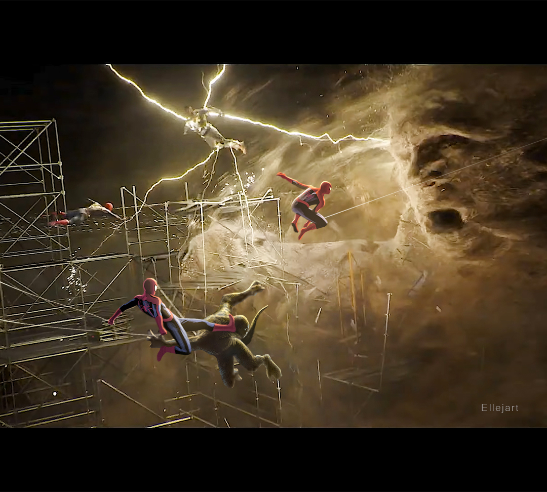 Ellejart3's tweet photo. "Nice kick, Peter"
"Thanks Peter"
"Watch out, Peter!"

#spidermannowayhome #tobeymaguire #andrewgarfield #tomholland #fanmade https://t.co/0bFw1q3pza