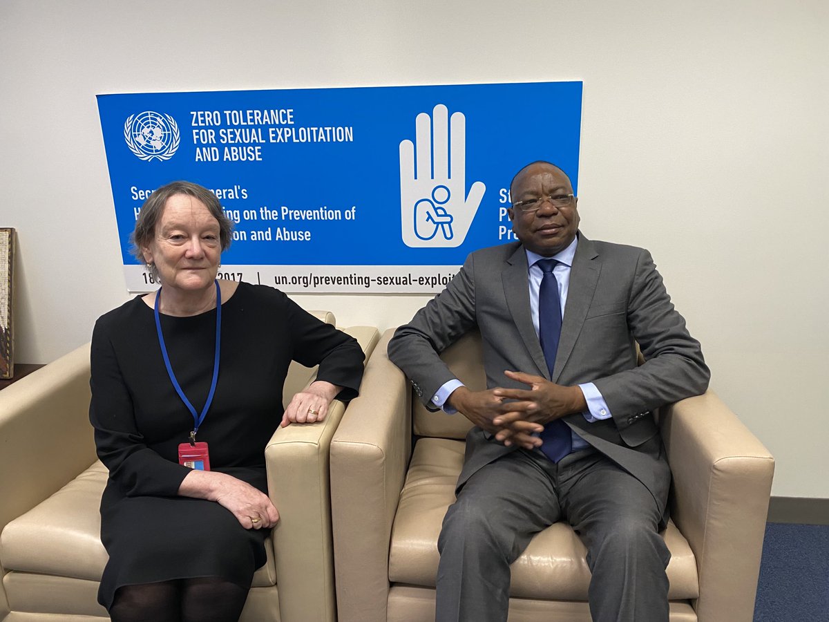 ndiayemankeur's tweet photo. Avec Mme Jane Connors, SG Adjoint de l’ONU, Défenseur des Victimes, le 17/11/21 au Siège pour échanger sur la protection des victimes d’abus et d’exploitation sexuelle(SEA)au cœur de notre stratégie #Minusca et plan d’action contre les SEA. Merci Jane de ton soutien constant https://t.co/4Uldn8ZQaR
