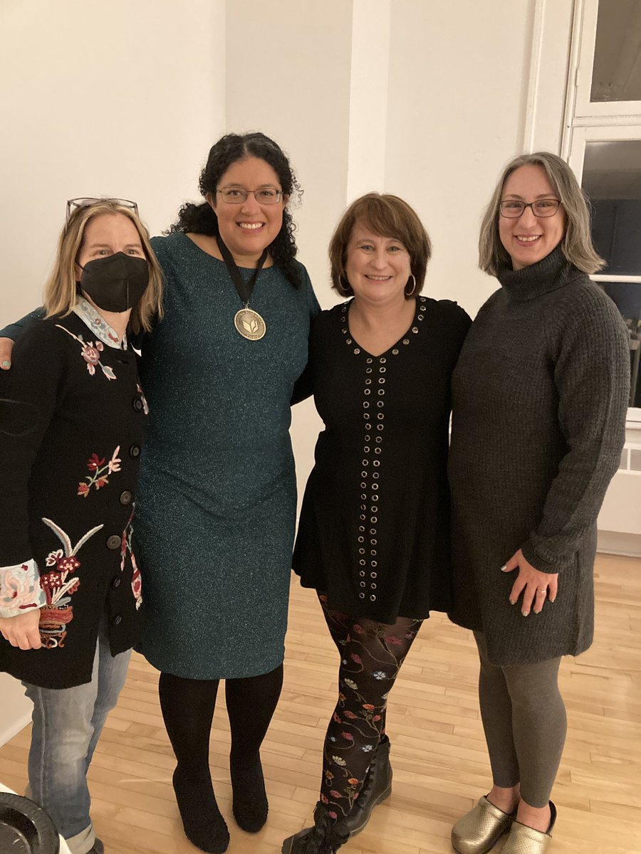 SamanthaKolber's tweet photo. It was so lovely to celebrate the #NationalBookAwards2021 with Finalist @KeklaMagoon and the @BearPondBooks crew (some of us) at @VCFA tonight! Congrats to all the winners! Come get your signed copy of Kekla’s YA book #RevolutionInOurTime at the bookstore! More pics to come… https://t.co/4EzobuiQEH
