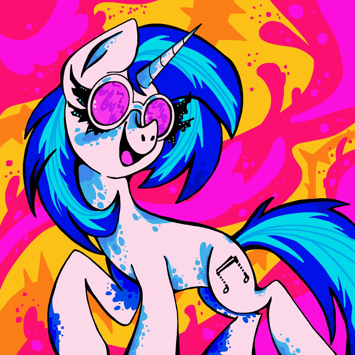 pinkrubydeer's tweet photo. dubstep horse! 🎵
#mlpfanart #mlp #mylittlepony #vinylscratch https://t.co/rlf4ZsQUam