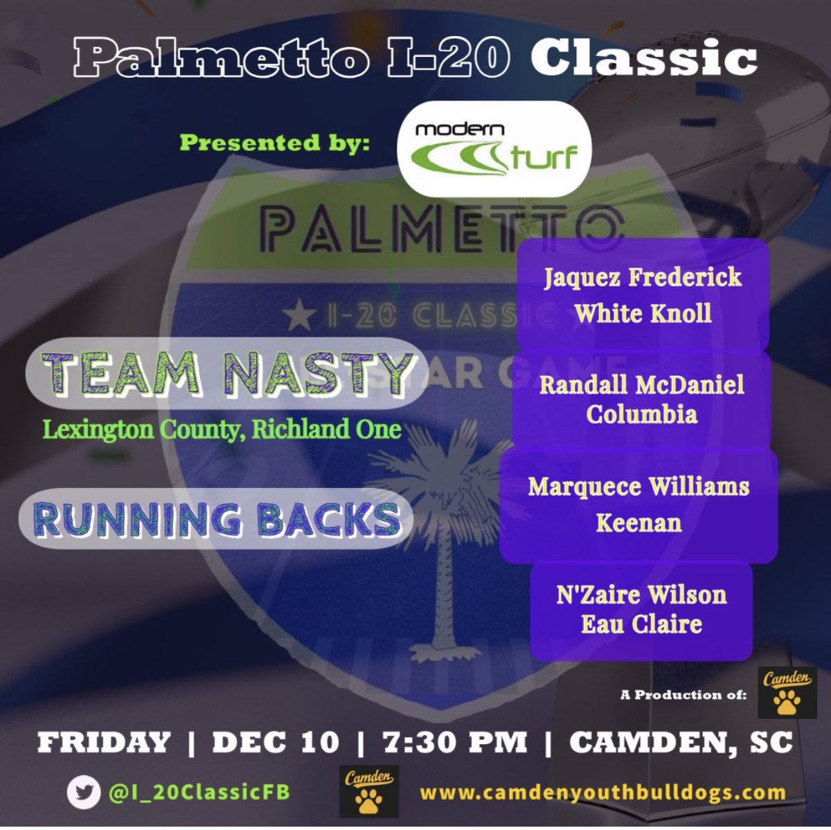 I_20ClassicFB's tweet photo. Congratulations to the Team Nasty Running Backs…. https://t.co/GxnhEhEA1U