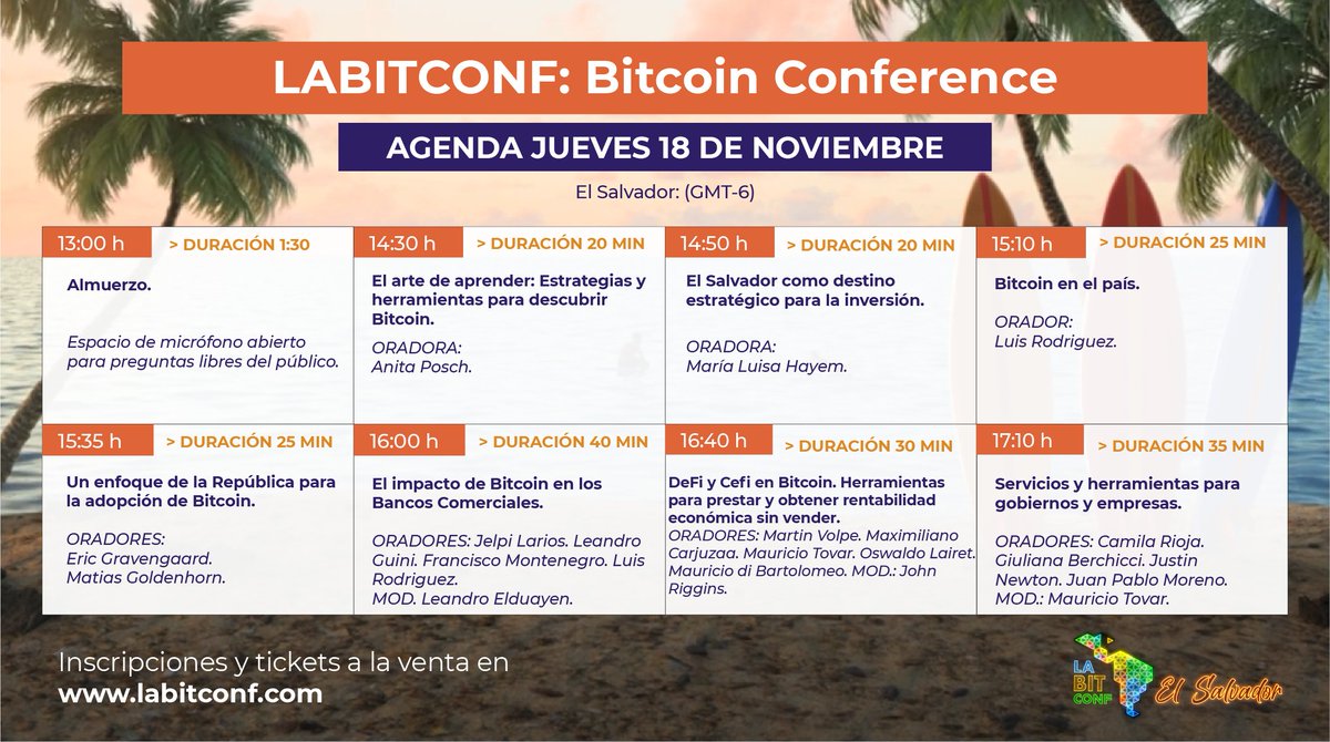 labitconf's tweet photo. Gracias a todos los que, online o presencialmente, nos han acompañado en esta hermosa jornada 💪.

Nos vemos mañana para seguir aprendiendo y compartiendo todo sobre #Bitcoin, #Blockchain y #criptos 🚀

#LABITCONF #elsalvador #criptomonedas #conferencia https://t.co/i5CqH5KajY