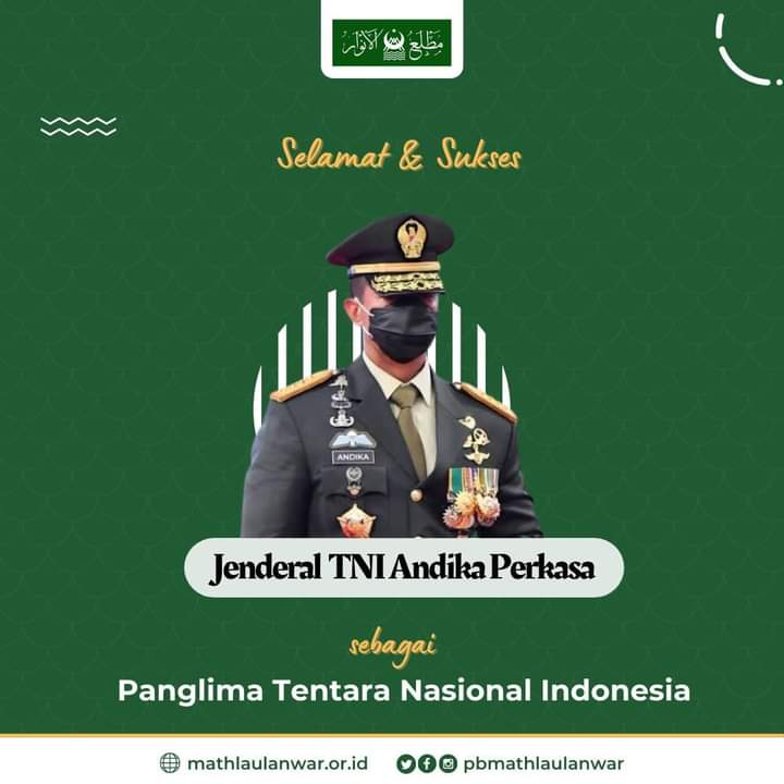 pbmathlaulanwar's tweet photo. Selamat dan sukses atas dilantiknya Jenderal TNI Andika Perkasa sebagai Panglima Tentara Nasional Indonesia. @tni_ad
@_TNIAU
@Puspen_TNI

https://t.co/WBUdWK2cR8
#mathlaulanwar
#tni https://t.co/OMK72i4s58