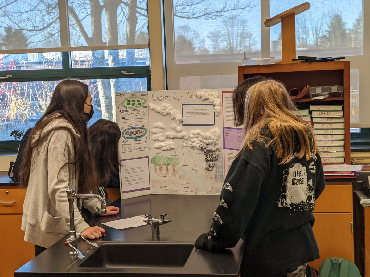 nwillwerthHHS's tweet photo. Honors students have been creating models of the carbon cycle all week. Today, they critiqued each other's work during a gallery walk. Tomorrow, they will present them to the class. I'm thrilled with how these turned out! More close-up photos tomorrow. https://t.co/JM4vLIMDbY