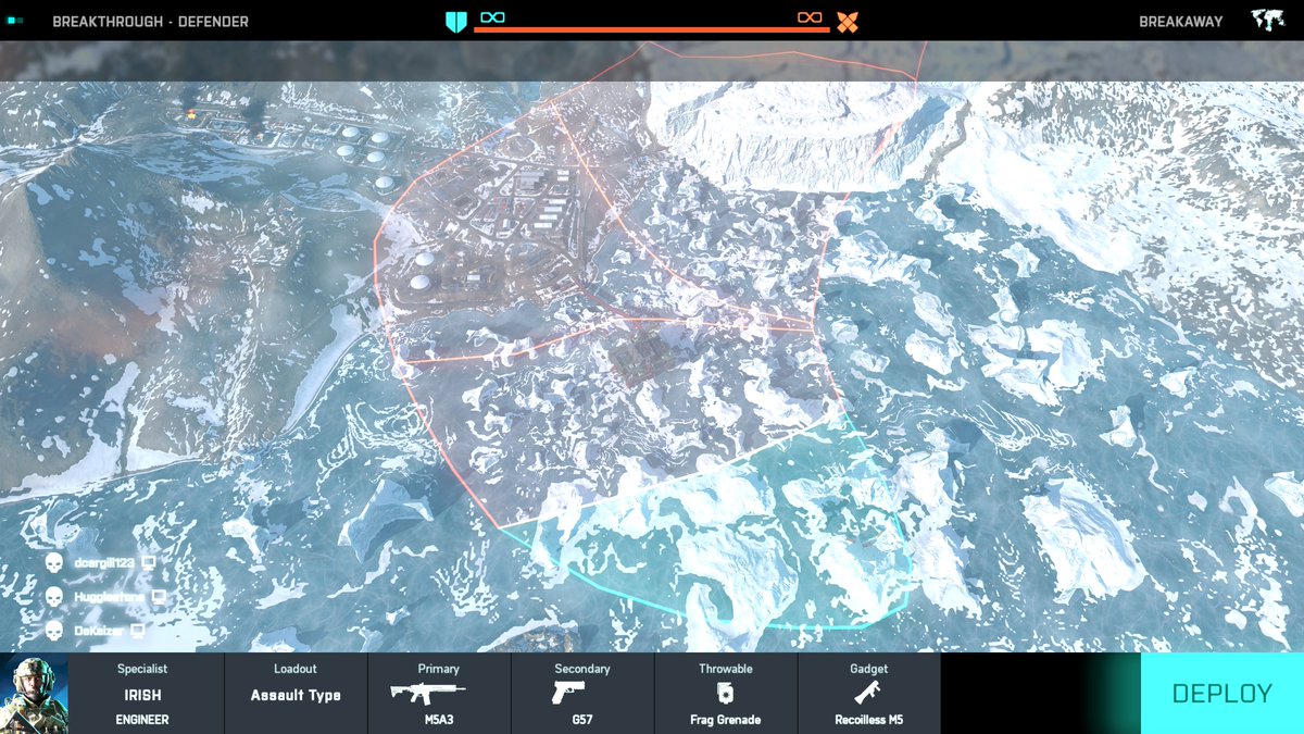 CargillDevin's tweet photo. @Battlefield Breakthrough seems to be bugged on some servers in Battlefield 2042. The game is just stuck at the deploy screen for everyone in the lobby https://t.co/YSPBO8UF5S