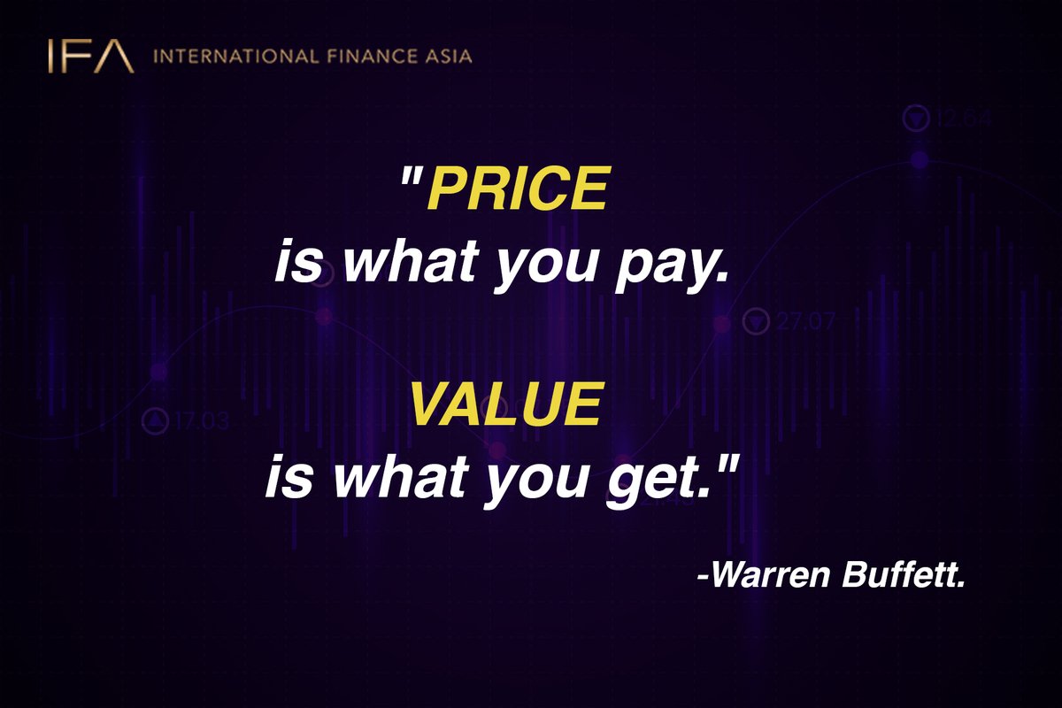 '𝐏𝐑𝐈𝐂𝐄 𝐢𝐬 𝐰𝐡𝐚𝐭 𝐲𝐨𝐮 𝐩𝐚𝐲. 𝐕𝐀𝐋𝐔𝐄 𝐢𝐬 𝐰𝐡𝐚𝐭 𝐲𝐨𝐮 𝐠𝐞𝐭.' - 𝐖𝐚𝐫𝐫𝐞𝐧 𝐁𝐮𝐟𝐟𝐞𝐭

#ifa #internationalfinanceasia #investmentmobileapp #wealthinvestment #investment #financialexpert #trade #tradingplatform #trading #stocktraders