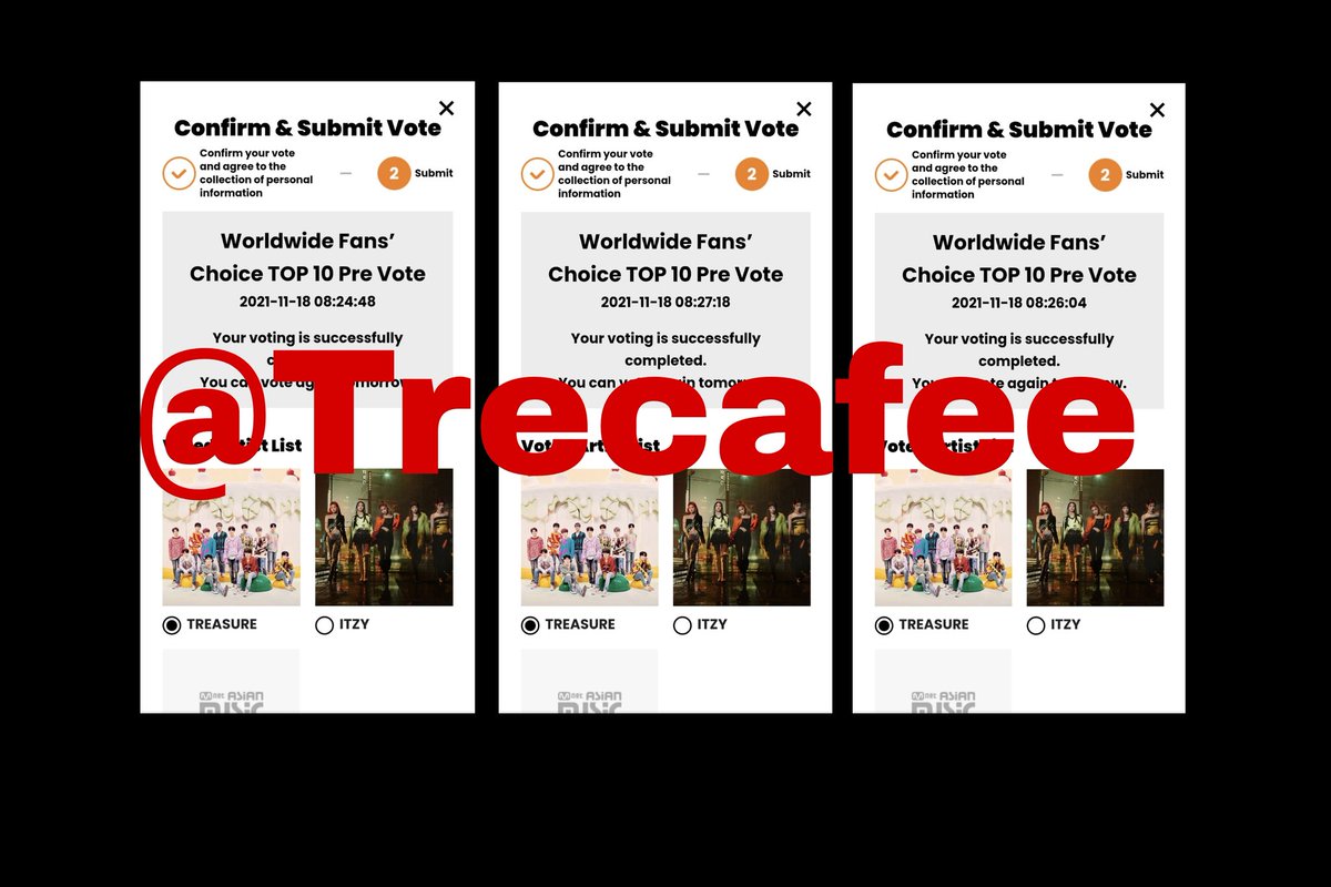 Trecafee's tweet photo. 🗳 6 vote have been casted for ITZY and TREASURE https://t.co/AB9Qd7dSvi
