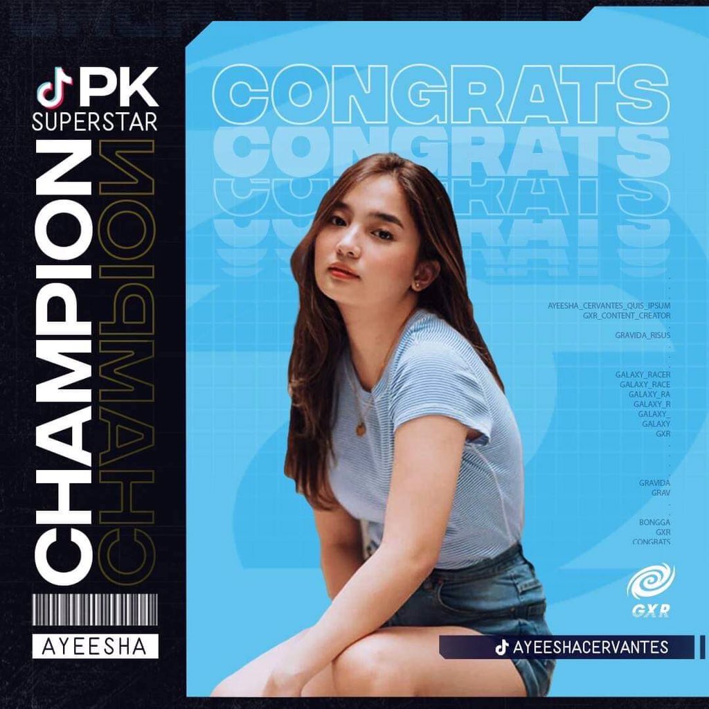 ayeesunshines's tweet photo. Repost photo from @galaxyracerph ❤️

Thank you to @ayeeshacervantes Fam which is @galaxyracerph for congratulating her for winning the @tiktok_philippines #SuperStarPK of @teamtyronneph 😍❤️ #WeAreGXR #TEAMAyeesha #AyeeshaCervantes https://t.co/Fur4P6QMa9