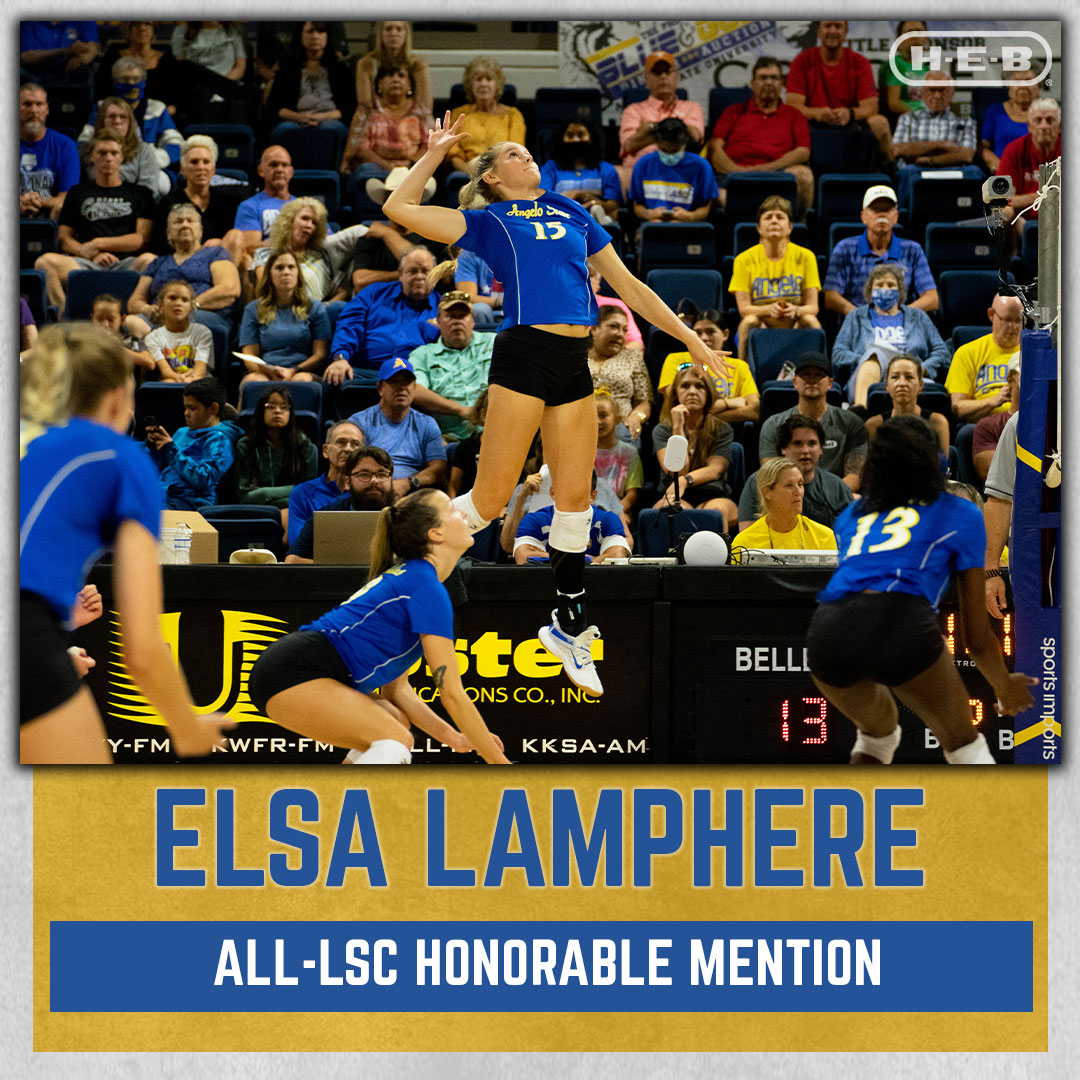 angeloathletics's tweet photo. Elsa Lamphere gets her first all-conference selection as an Honorable Mention! #BelleYeah #LSCvb https://t.co/MOhWjTHITB
