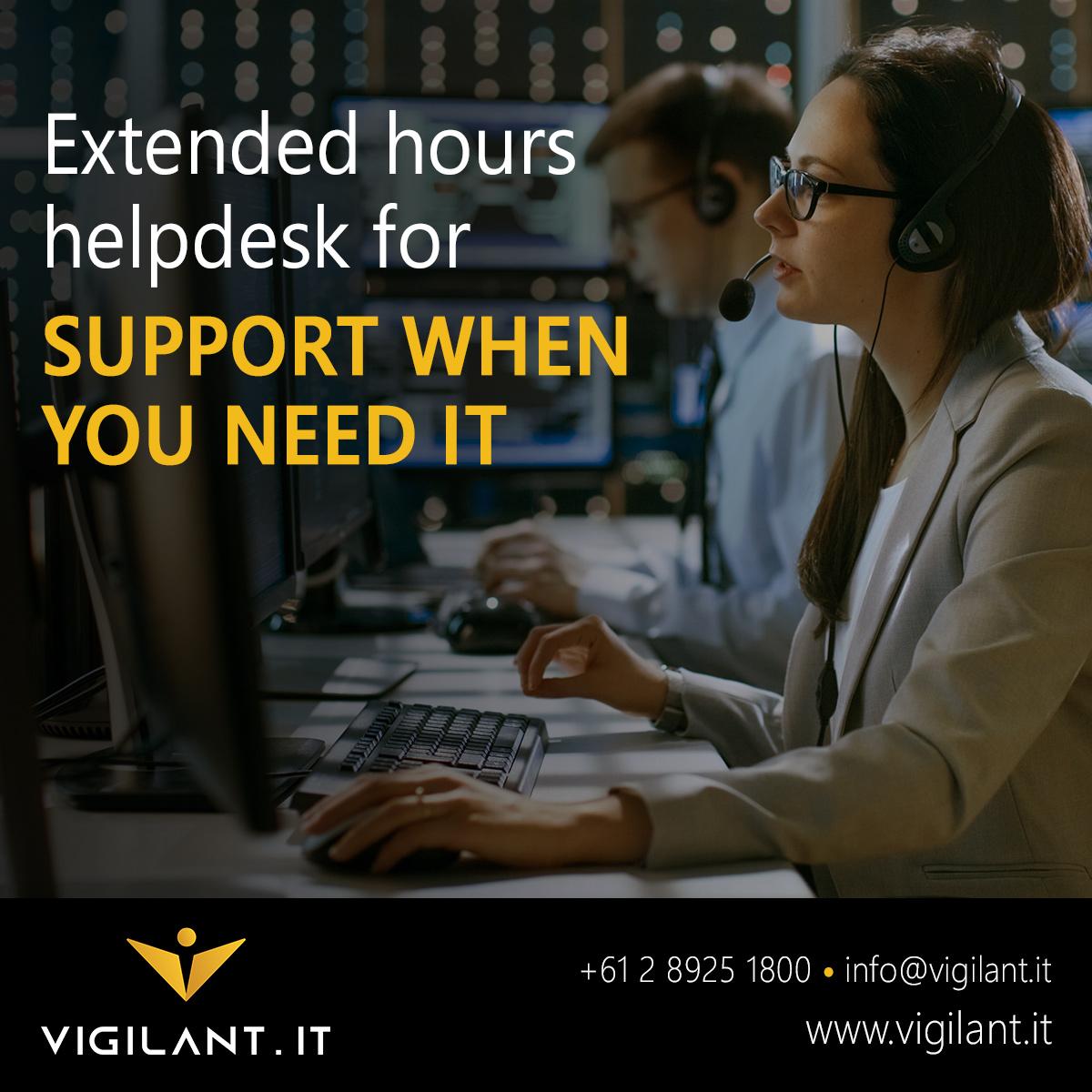 Vigilant_IT's tweet photo. Our extended helpdesk hours provide support when you really need it. https://t.co/4roo0UnL8e We also provide 24/7 monitoring and maintenance, and access to on-call engineers for unexpected emergencies - big or small! Our support model can be tailored and priced to fit your needs. https://t.co/RSTEK0EwPL