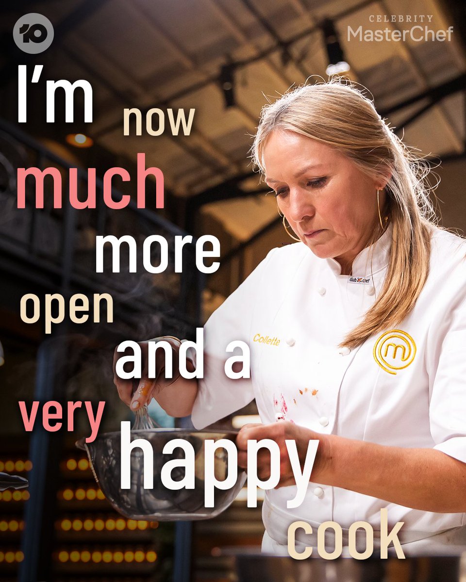 A happy cook is a great cook 😍

Celebrity #MasterChefAU Grand Finale 7.30 Monday on <a href="/Channel10AU/">Channel 10</a> and 10 play on demand. <a href="/ColletteDin/">Collette Dinnigan</a>
