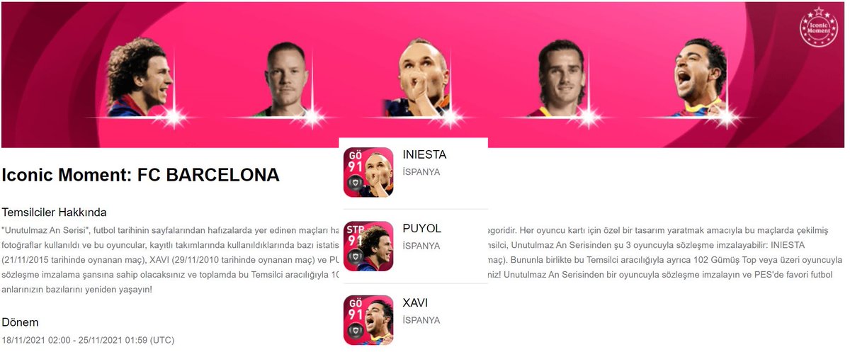 psbyoutube's tweet photo. Arkadaşlar bugün 103 Messi ve Barcelona iconları geliyor. Ayrıca haftaya gelecek efsane box draw oyuncuları açıklandı ! #pes2021 #pes2021mobile #iconicmoment #boxdraw @play_eFootball https://t.co/DWAuFtid7w