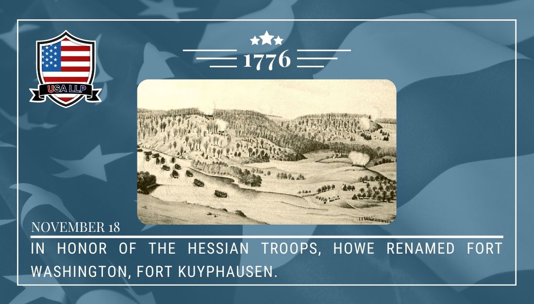 USA_LLP's tweet photo. #November18 1776 #LordHowe renames #FortWashington as #FortKuyphausen for the #Hessians https://t.co/uvNdbS6cMY