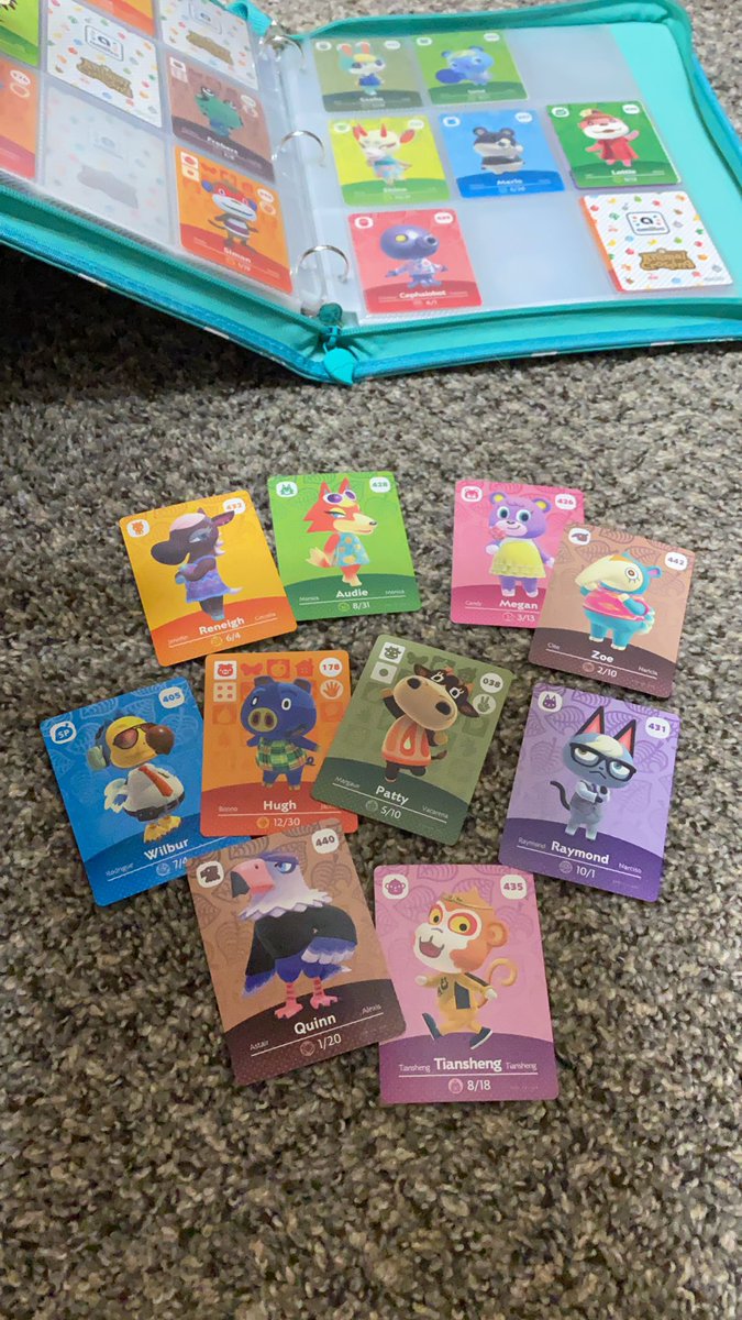 prncssdemi's tweet photo. got my 2 packs from Nintendo!! I didn’t include the dupes, but I’m sooooo freakin happy 🥰 !! #acnh https://t.co/bYO8KUCjNE