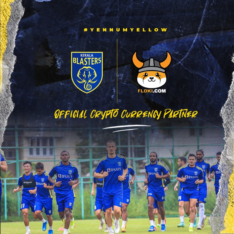 KeralaBlasters's tweet photo. Making waves, together! 🤜🤛

We're thrilled to announce our Official Crypto Currency Partner, @RealFlokiInu! 

#YennumYellow #KBFC #കേരളബ്ലാസ്റ്റേഴ്സ്