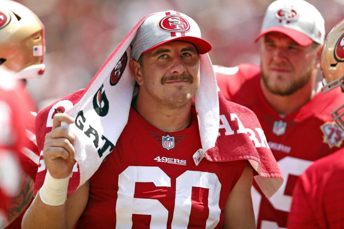 Eric_Branch's tweet photo. Game review: Daniel Brunskill blocked Aaron Donald one-on-one on 17 snaps Monday night. And the #49ers averaged 9.1 yards per play.  

https://t.co/1AQIGOqBES https://t.co/ncqcF6S8xr