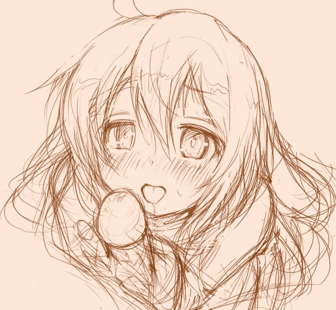 司令官が気持ち良さそうだと嬉しくなる三日月のラフです 