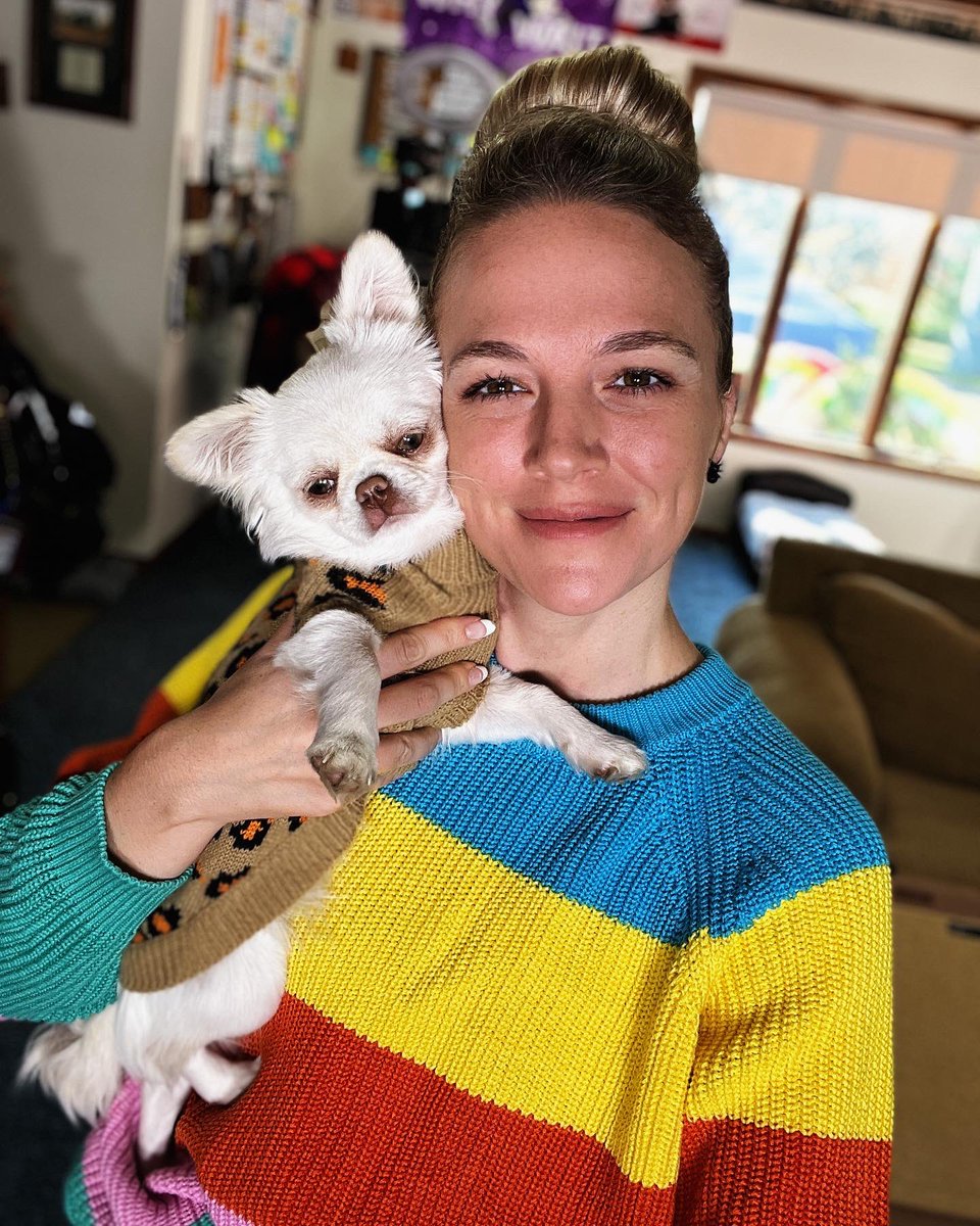 Jahnnalee's tweet photo. It’s sweater weather with Gizmo and Starleena 💕 #dogsoftwitter #dogmom #sweaterweather https://t.co/YRBaDe3mq7