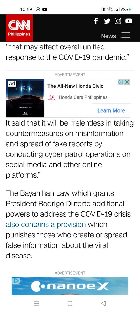 JulmarLarangjo's tweet photo. It considered as a Fake or False news because they spreading wrong rumors about COVID-19.

#MILOnlineVerification #TacquetB #XUMIL2021 https://t.co/BniNgCMT3m