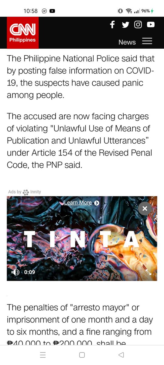 JulmarLarangjo's tweet photo. It considered as a Fake or False news because they spreading wrong rumors about COVID-19.

#MILOnlineVerification #TacquetB #XUMIL2021 https://t.co/BniNgCMT3m