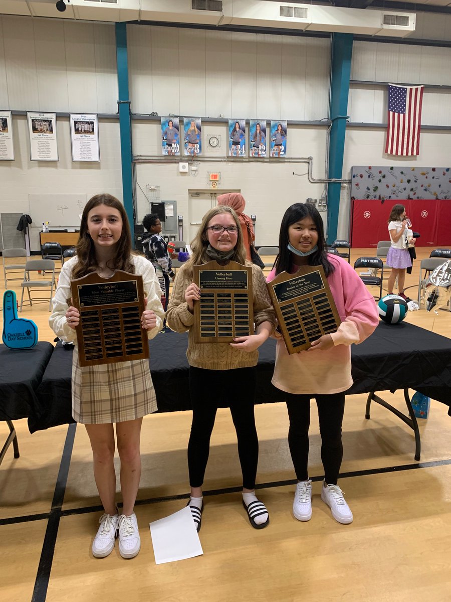 OakhillPanthers's tweet photo. Congratulations to the “Big 3” Award (MVP/Rookie of the Year/Unsung Hero) recipients at tonights fall sports (Girls  Volleyball/Cross County) awards ceremony!! Great job this season!! https://t.co/NWWCekuQMd