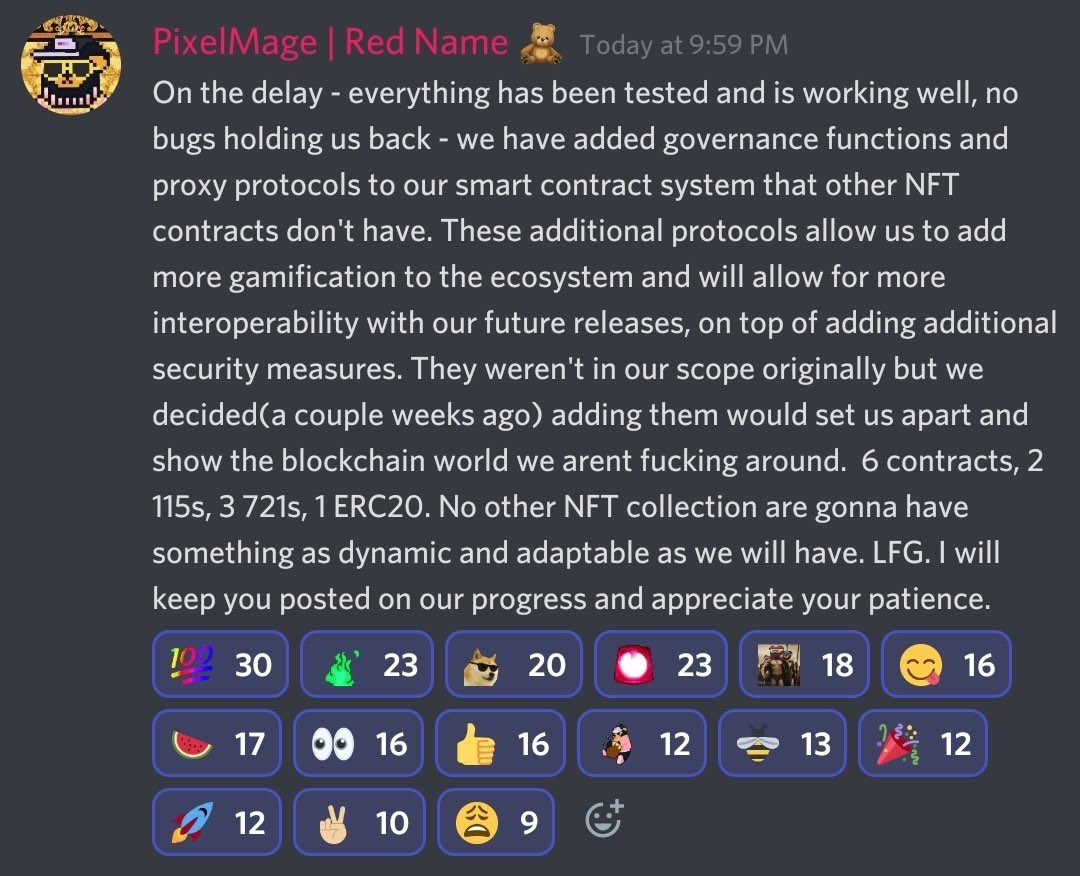 A word from our lead dev @pixelmagenft!