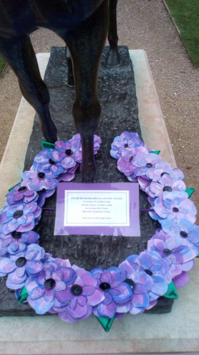 RydeSchool's tweet photo. Y6 got the honour of laying a purple wreath they had created (in honour of fallen animals) during the Field of Remembrance Service at Carisbrooke Castle last week. They were proud to be a part this solemn but important service. #lestweforget #Remembranceday #rydeprep https://t.co/jngXgKPmnb