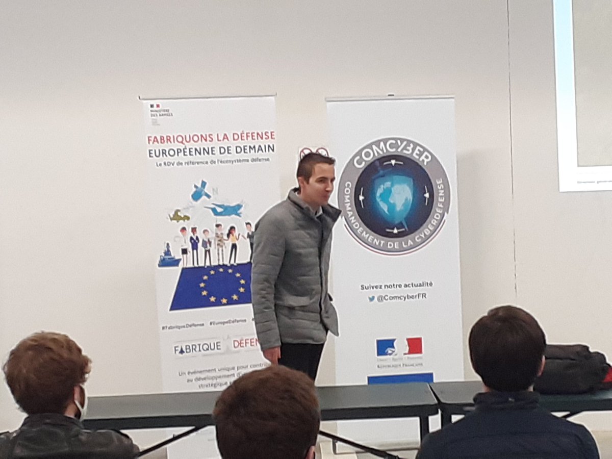 JeannickTardif's tweet photo. Merci @ComcyberFR d'accueillir les étudiants de @groupeesaip pour une présentation @DGA
Début de journée passionnante sur le quotidien de Tanguy au département APC de la DGA MI
#LFD #LaFabriqueDéfense
#cybersecurite https://t.co/oZ8P8iCRhS