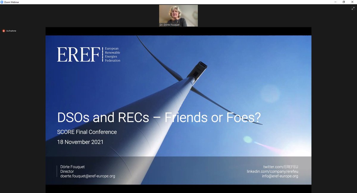 “DSOs and RECs – Friends or Foes?” Dörte Fouquet, Director of EREF, will provide answers at the international conference  Supporting Consumer Ownership in Renewable Energies in #Turin 
<a href="/PoliTOnews/">Politecnico di Torino</a> 
 <a href="/EREFEU/">European Renewable Energies Federation</a>
 #energie #erneuerbare