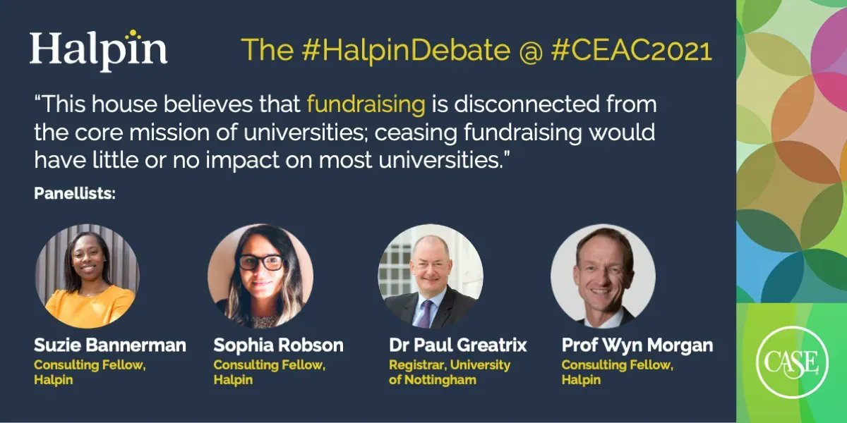 Halpin_HE's tweet photo. Don't miss it! Join us today for the #HalpinDebate at 3:10pm >>> https://t.co/fMDaJg5Wzu #CEAC2021 #CASEConnect @CASE_Europe #Fundraising https://t.co/wDKDJskxH0
