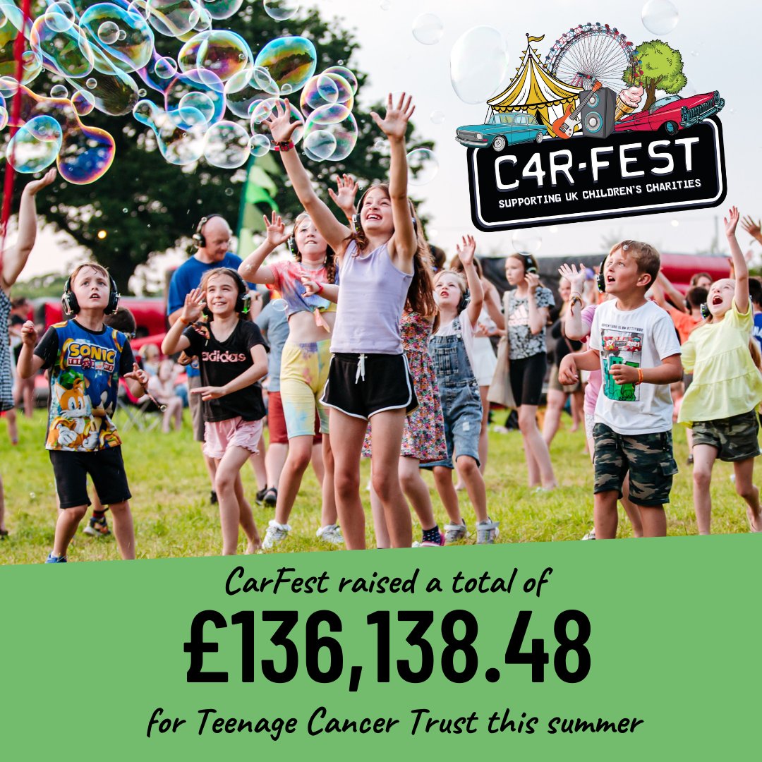 TeenageCancer's tweet photo. Woah! Our friends @Carfestevent raised an amazing £136,138.48 for us this summer ☀🙌 We can't thank you enough!
Want to be part of it next year? Tickets are now on sale. Get yours now 👇
https://t.co/p7Y8MzrkhA https://t.co/pf56Yzr3Dj