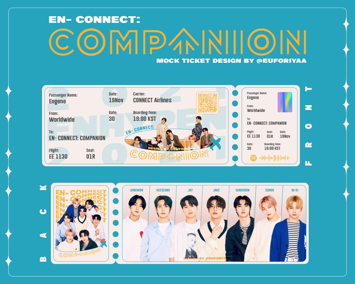 flwrywonie's tweet photo. #ENHYPEN EN-CONNECT: COMPANION

🎫 mock ticket design by @euforiyaa 🎫

feel free to download and print them out!

if use:
✨ rt, like &amp; credit us
✨ do not claim as yours

( we're also open for design requests! kindly dm us for more info ☺️)

@ENHYPEN @ENHYPEN_members #ENGENE https://t.co/7SZ73Jfdx8