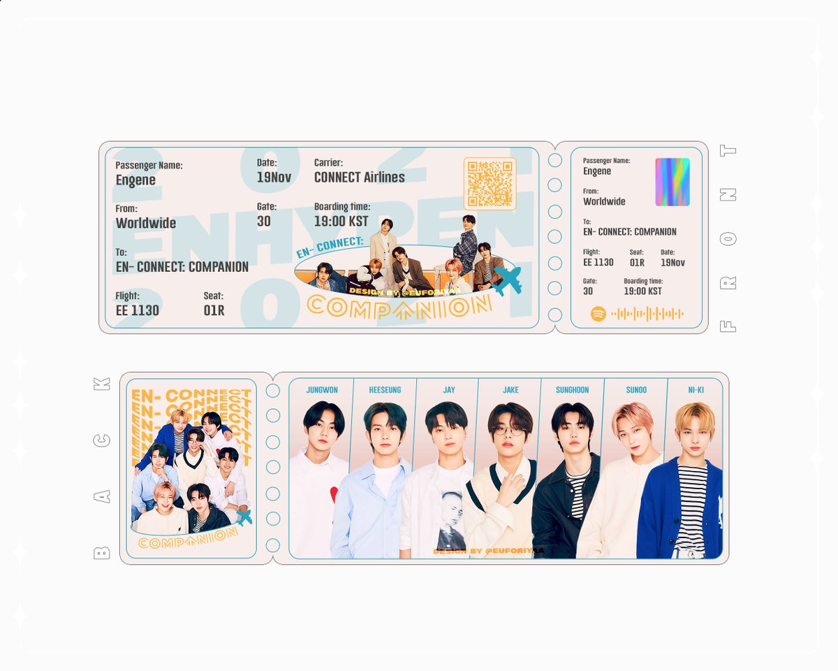 flwrywonie's tweet photo. #ENHYPEN EN-CONNECT: COMPANION

🎫 mock ticket design by @euforiyaa 🎫

feel free to download and print them out!

if use:
✨ rt, like &amp; credit us
✨ do not claim as yours

( we're also open for design requests! kindly dm us for more info ☺️)

@ENHYPEN @ENHYPEN_members #ENGENE https://t.co/yVzyZPbucf