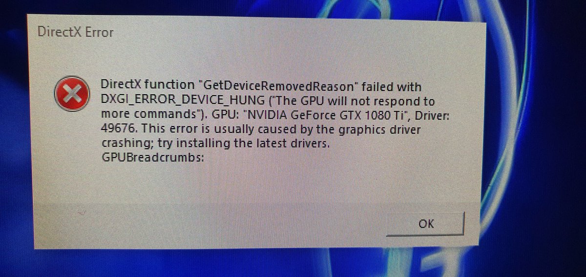 ja3st4r's tweet photo. @BattlefieldComm @Battlefield @EAHelp Any ideas why I keep constantly getting this crash message. All drivers are updated. Windows is fully updated. It happens every time while in a map after a few minutes. It makes the game unplayable. https://t.co/FkIGsxgIOP