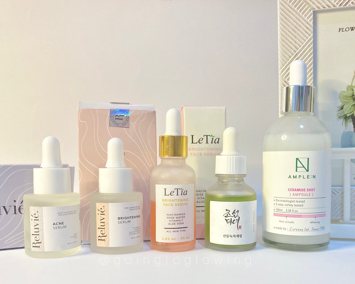 goingtoglowing's tweet photo. Haloooo…
Mau update #newinstash bulan November ini edisi khusus per-serum-an✨
🤍 Ample:N Ceramide Shot Ampoule
🤍 Beauty of Joseon Calming Serum
🤍 LeTia Brightening Face Serum
🤍 Reluvie Brightening Serum
🤍 Reluvie Acne Serum
#racuninskincare https://t.co/daGaBJmVvL