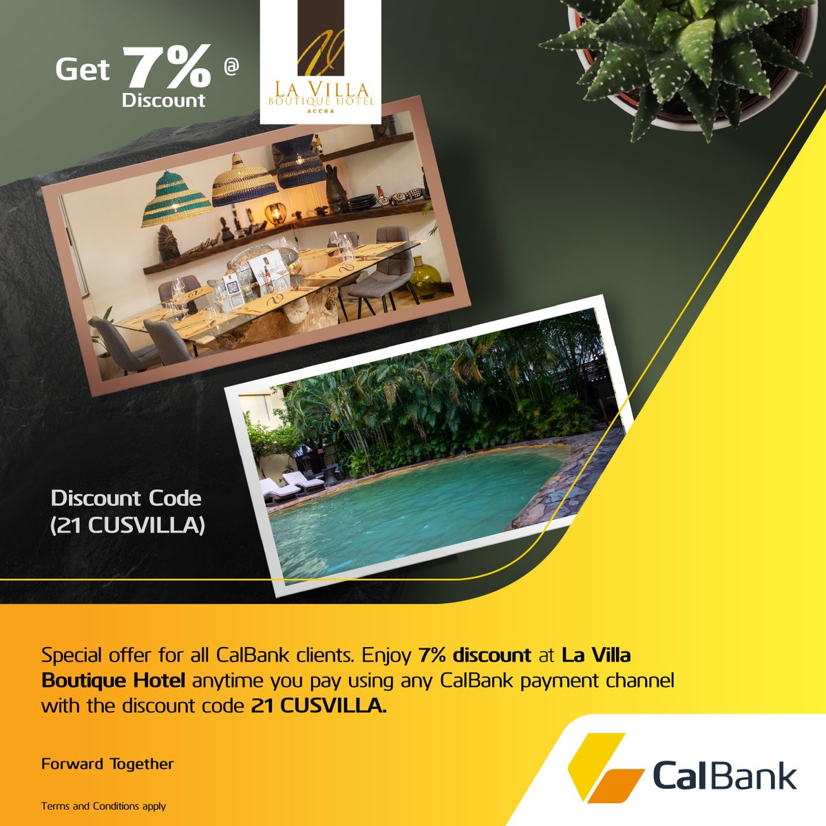 CalBankPLC's tweet photo. Get an exclusive 7% discountย ย at La Villa Boutique when you use any CalBank payment channel to pay along with our discount code. #DigiNovember #CalBank #ForwardTogether
@lavillaghana
Use Discount Code: 21CUSVILLA https://t.co/8ppkxVqCcU