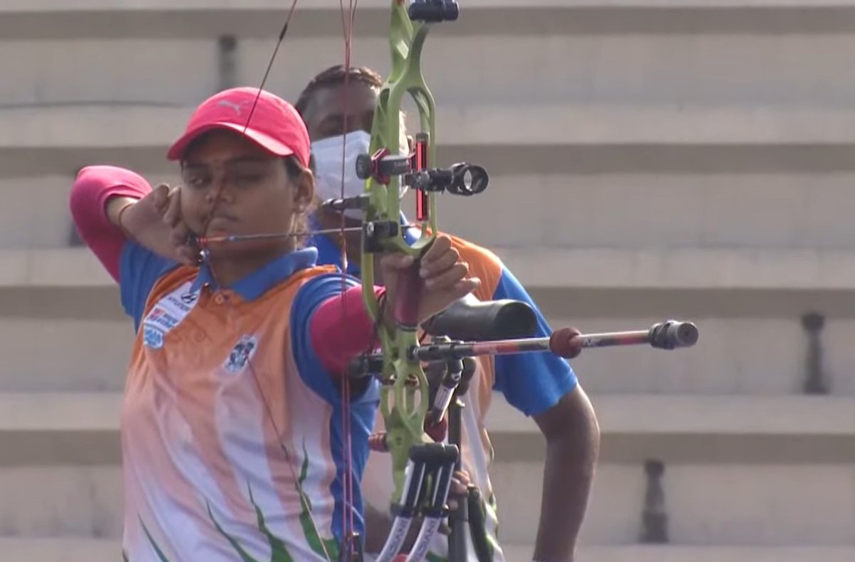 Media_SAI's tweet photo. JYOTHI WINS GOLD🎊🤩

🇮🇳's Compound Archer @VJSurekha defeats 🇰🇷's Oh Yoohyun 146-145 in the Final 

With this she wins 2 medals  (Individual &amp; Mixed Team) and takes 🇮🇳's 🏅 tally to 3️⃣ at the ongoing Asian 🏹 C'ships 2021

Send in your congratulations 👇&amp; Stay tuned for more!! https://t.co/LXgSNLkHWf
