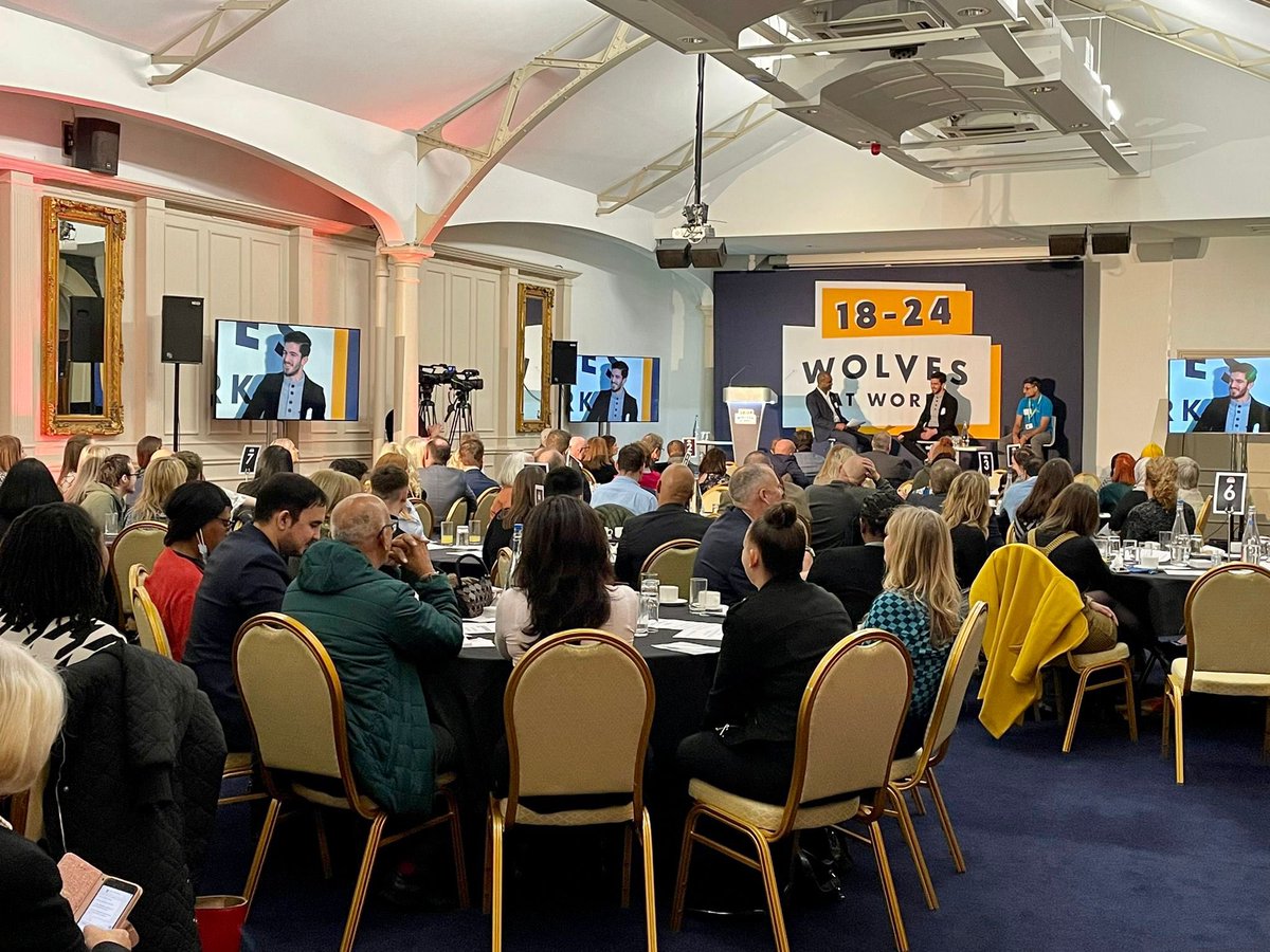 WolvesCouncil's tweet photo. More than 100 attendees at this morningโs critical City Summit: Tackling Youth Unemployment Together bringing their ideas and experience #wolvesatwork18-24 https://t.co/ZzRnJczfFp